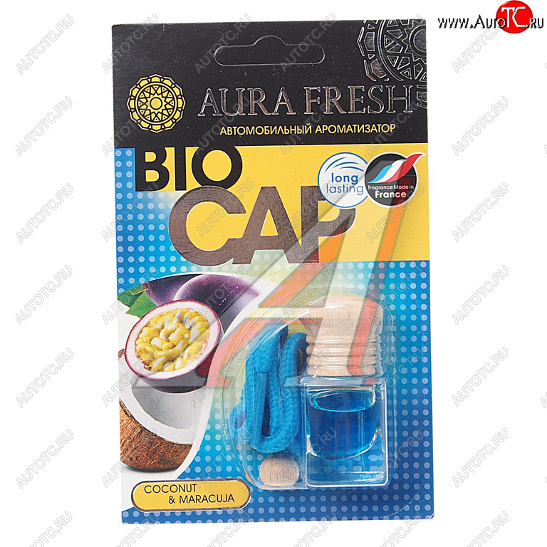 213 р. Ароматизатор подвесной жидкостный (coconut&maracuja) 6мл Bio Cap AURA FRESH AURA FRESH 23005  с доставкой в г. Вологда