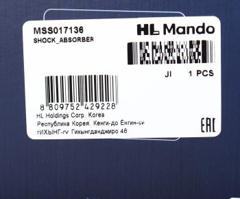 4 399 р. Амортизатор FORD Focus (98-) передний правый газовый MANDO MANDO mss017136 MANDO mss017136  с доставкой в г. Вологда. Увеличить фотографию 4