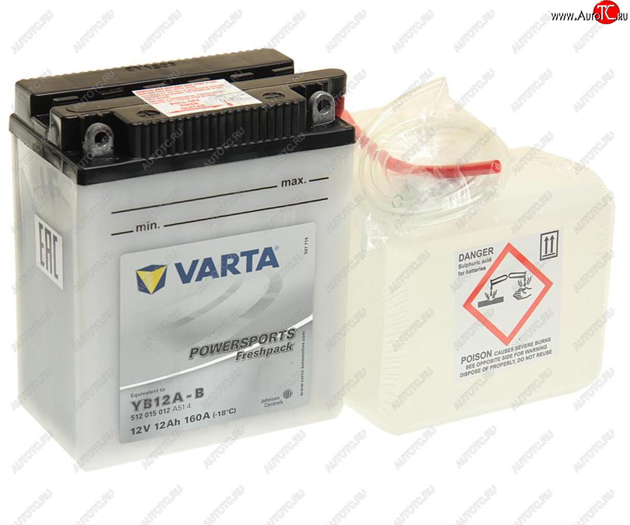 4 999 р. Аккумулятор VARTA MOTO FP + электролит 12А/ч VARTA 6ст12 yb12a-b VARTA 6ст12 yb12a-b  с доставкой в г. Вологда