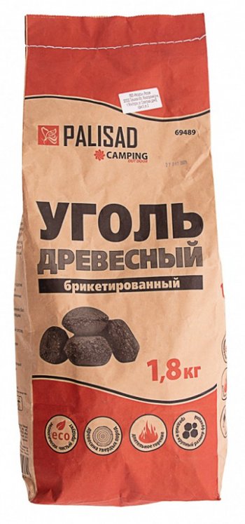 165 р. Уголь древесный брикетированный 1.8кг PALISAD PALISAD 69489 PALISAD 69489  с доставкой в г. Вологда. Увеличить фотографию 2