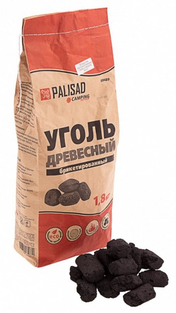 Уголь древесный брикетированный 1.8кг PALISAD PALISAD 69489 PALISAD 69489