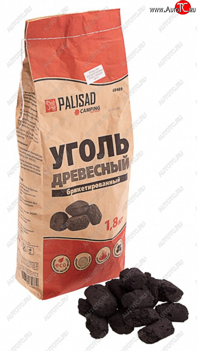 165 р. Уголь древесный брикетированный 1.8кг PALISAD PALISAD 69489 PALISAD 69489  с доставкой в г. Вологда