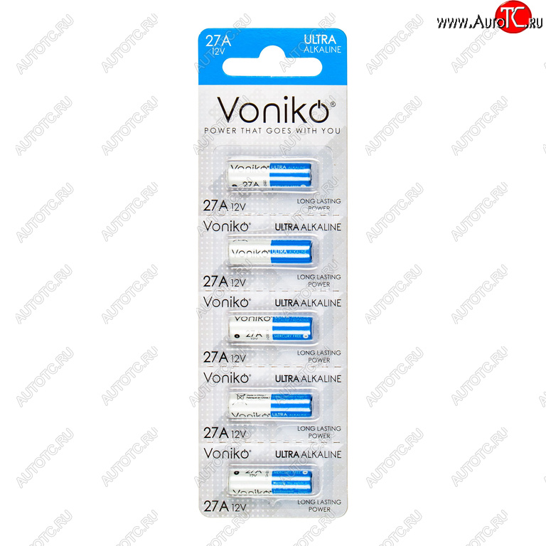 51 р. Батарейка A27 12V (пульт сигнализации) блистер 5шт. (цена за 1шт.) Alkaline Ultra VONIKO VONIKO v-27aбл  с доставкой в г. Вологда