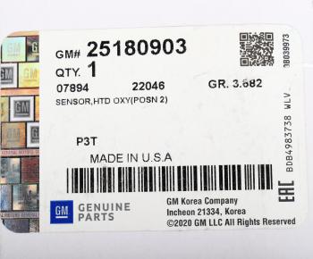 10 649 р. Датчик кислорода CHEVROLET Cobalt OE GENERAL MOTORS 25180903  с доставкой в г. Вологда. Увеличить фотографию 5