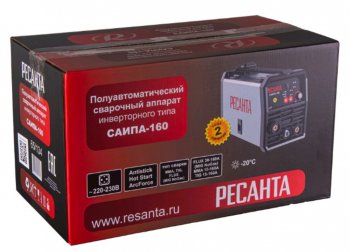 8 949 р. Аппарат сварочный 6.2кВт 30-160А d=4.00.8-1.0 220В инвертор полуавтомат РЕСАНТА РЕСАНТА саипа-160  с доставкой в г. Вологда. Увеличить фотографию 8