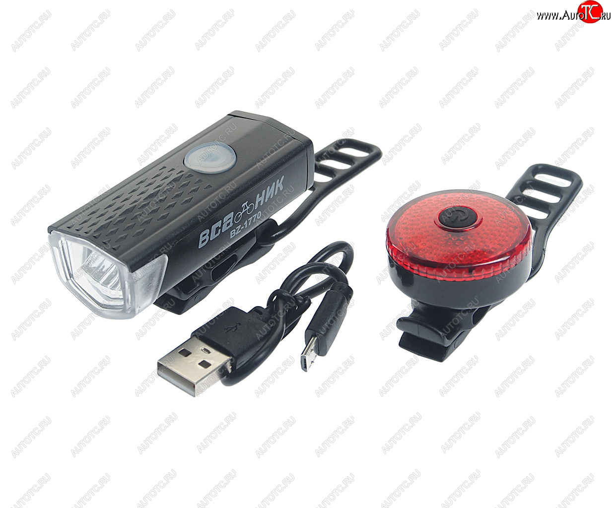 629 р. Фонарь велосипедный набор USB кабель с аккумулятором NO NAME bz-1770  с доставкой в г. Вологда