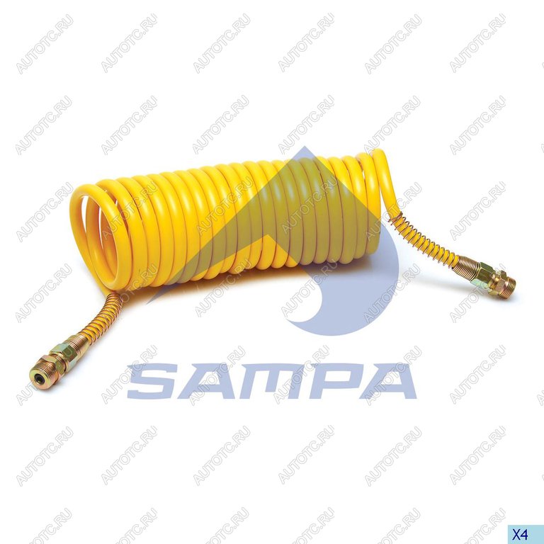 1 189 р. Шланг пневматический витой М22 L=7.5м (желтый) SAMPA SAMPA 095.180  с доставкой в г. Вологда