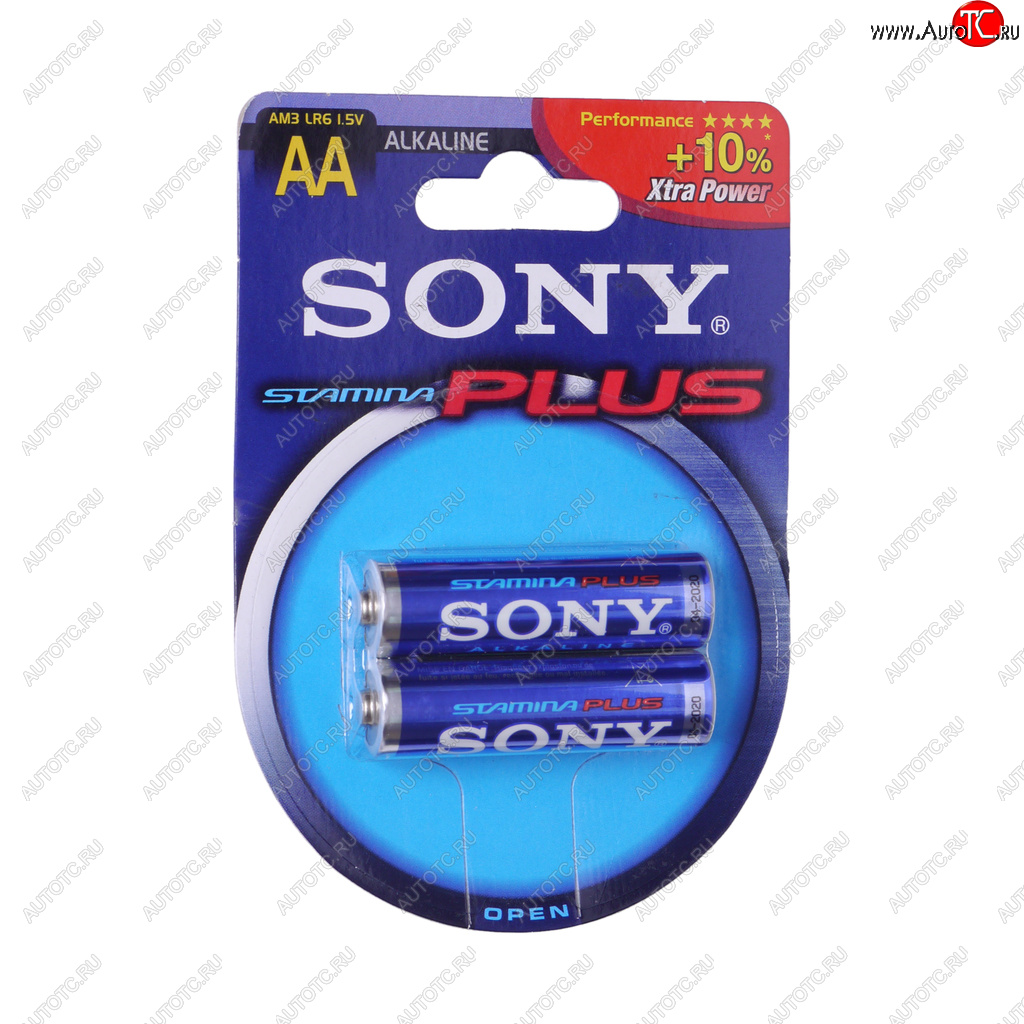 90 р. Батарейка AA LR6 1.5V блистер (2шт.) Alkaline Plus SONY  s-lr6p(2)бл  с доставкой в г. Вологда