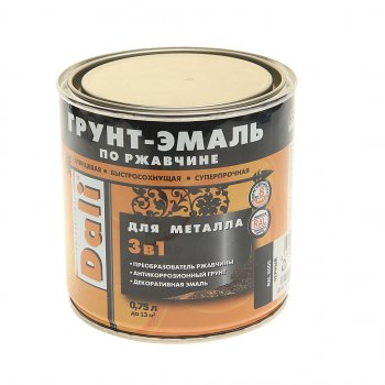 Грунт-эмаль по ржавчине черный RAL9005 0.75л DALI DALI 20412