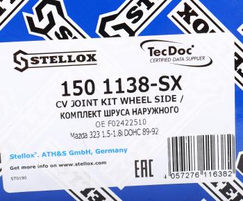 2 089 р. ШРУС наружный MAZDA 323F комплект STELLOX STELLOX 1501138sx  с доставкой в г. Вологда. Увеличить фотографию 7