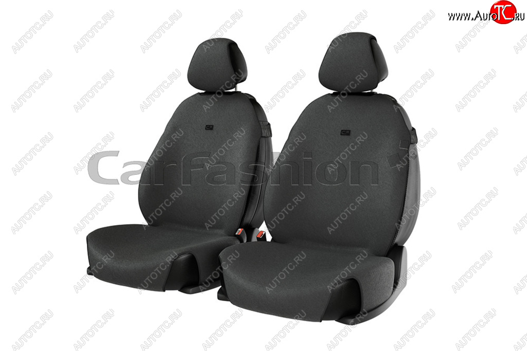 999 р. Универсальные чехлы сидений (майка, 4 предм., полтэстер) Forum Front CARFASHION   (темно-серые)  с доставкой в г. Вологда