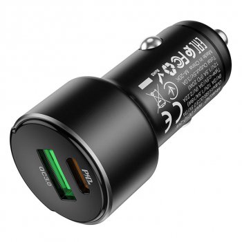Устройство зарядное в прикуриватель 1USB + 1 Type C 12V черное HOCO HOCO z42 black