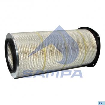 Фильтр воздушный VOLVO F10,F12 (92-) (с крышкой 4 отверстия, h=580мм) SAMPA SAMPA 033.438-01