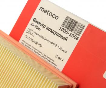 789 р. Фильтр воздушный MERCEDES X (W470) METACO METACO 1000-1006  с доставкой в г. Вологда. Увеличить фотографию 2