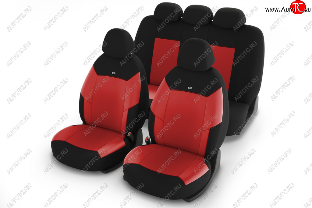 2 299 р. Универсальные чехлы сидений (майка, 11 предм., полиэстер) Corsar CARFASHION   (черно-красные)  с доставкой в г. Вологда