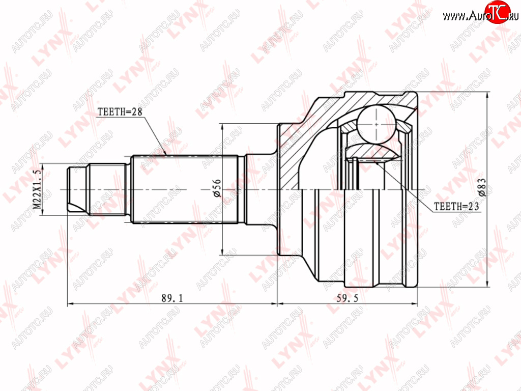 3 399 р. ШРУС наружный MAZDA 626 комплект LYNX LYNX co5105  с доставкой в г. Вологда