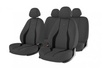 Универсальные чехлы сидений (майка, 11 предм., полиэстер)Neon CARFASHION  Volkswagen Golf Plus 5 (2004-2009) (серо-черные)