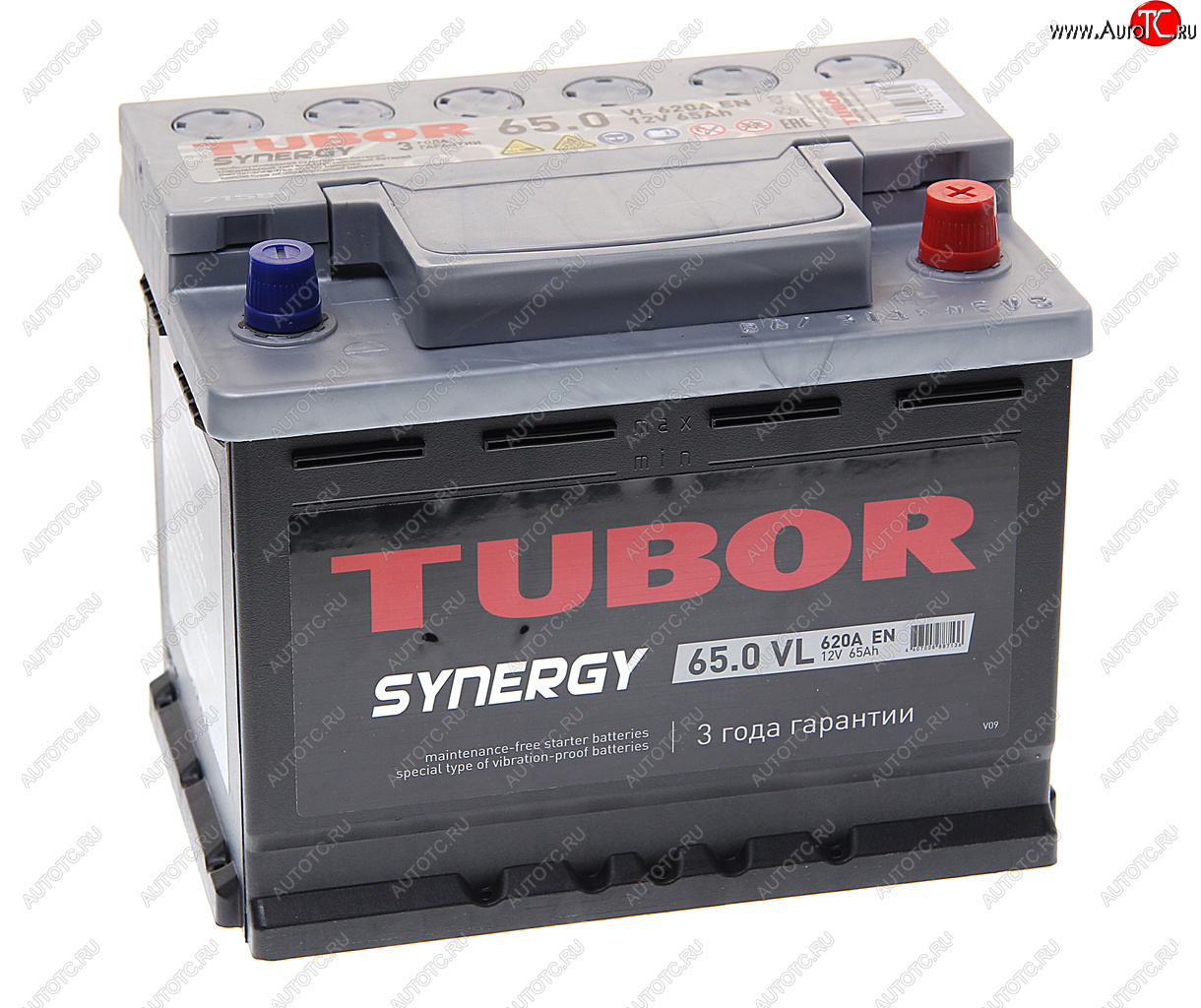 10 999 р. Аккумулятор TUBOR Synergy 65Ач обратная полярность TUBOR 6ст65(0)  с доставкой в г. Вологда