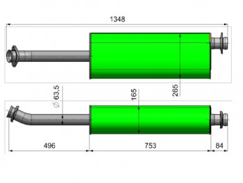 5 799 р. Глушитель ГАЗ-3302 Next дв.Evotech 2.7 ЕВРО-5 ТЕХКОМ ТЕХКОМ 2123-1201008-30  с доставкой в г. Вологда. Увеличить фотографию 2