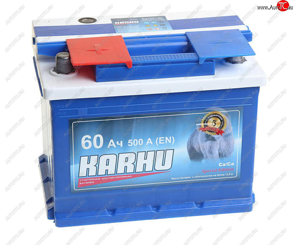 6 349 р. Аккумулятор KARHU 60Ач KARHU 6ст60(1)  с доставкой в г. Вологда