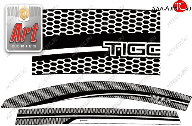 2 199 р. Дефлектор окон CA-Plastic  Chery Tiggo 7 Pro Max  T1E (2022-2025) дорестайлинг (Серия Art белая)  с доставкой в г. Вологда