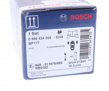 2 199 р. Колодки тормозные передние (4шт.) BOSCH Opel Frontera B 3 дв. дорестайлинг (1998-2001)  с доставкой в г. Вологда. Увеличить фотографию 4