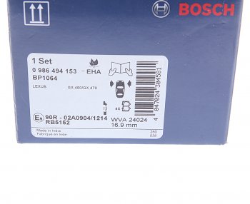 3 369 р. Колодки тормозные передние (4шт.) BOSCH Mitsubishi Pajero 4 V80 дорестайлинг (2006-2011)  с доставкой в г. Вологда. Увеличить фотографию 4