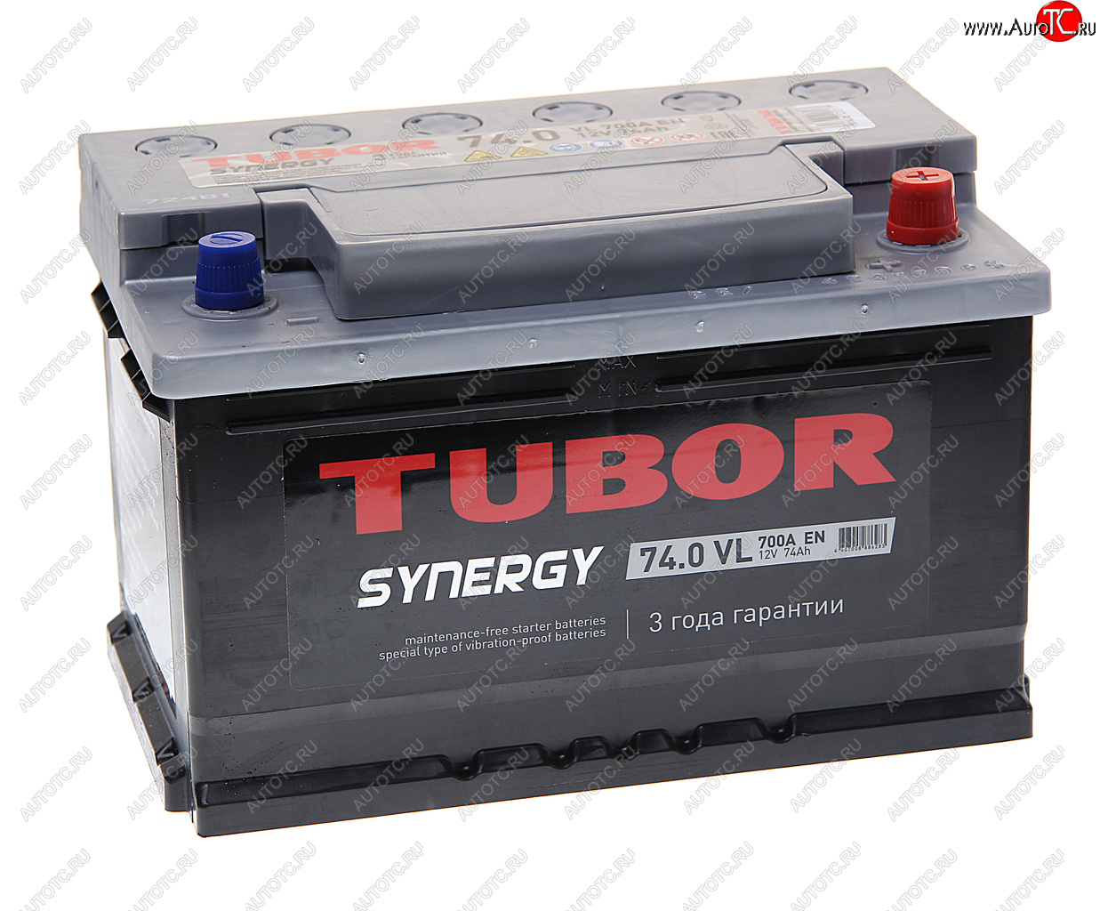 12 649 р. Аккумулятор TUBOR Synergy 74Ач обратная полярность,низкий TUBOR 6ст74(0)  с доставкой в г. Вологда