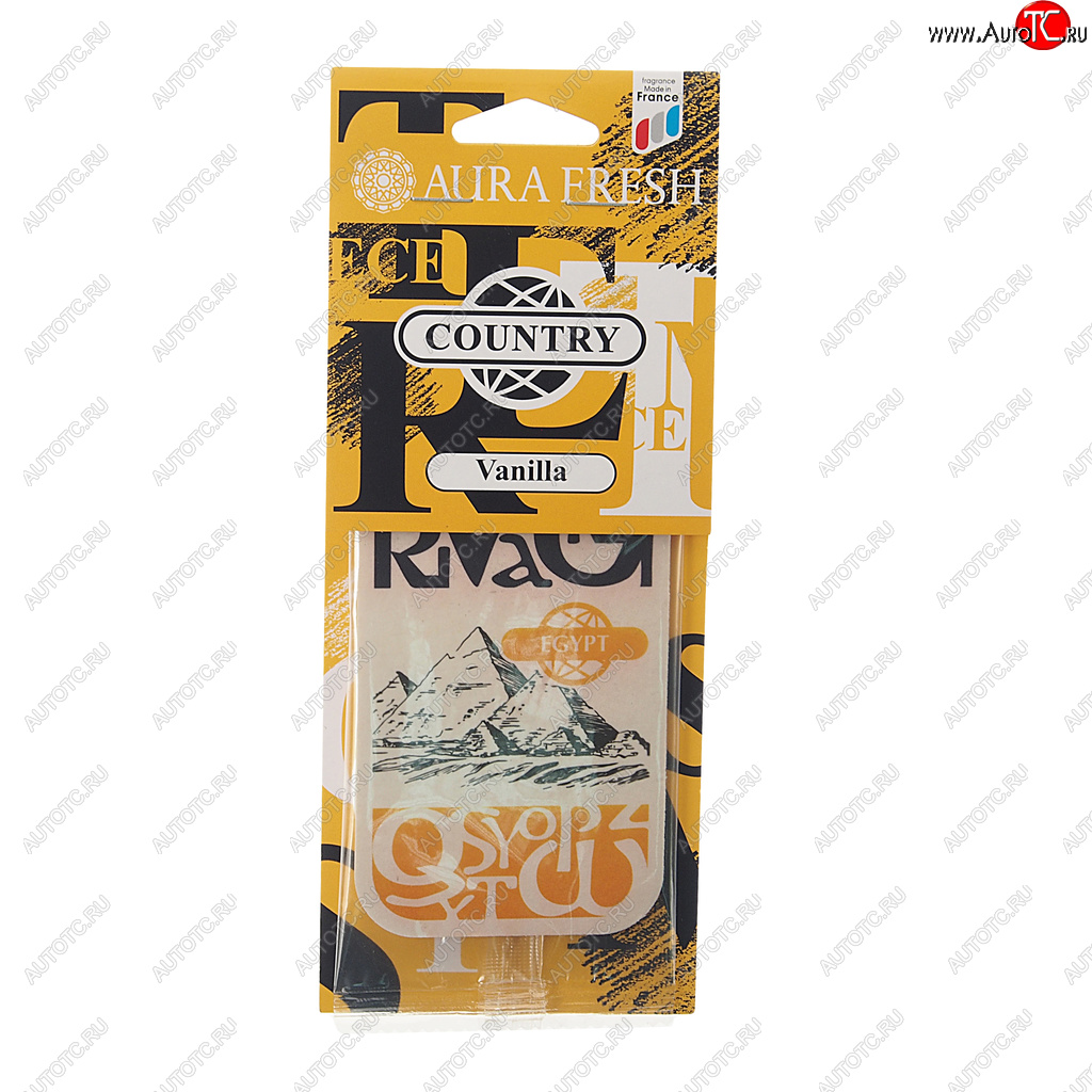 90 р. Ароматизатор подвесной картонный (vanilla) Country AURA FRESH AURA FRESH 23027  с доставкой в г. Вологда