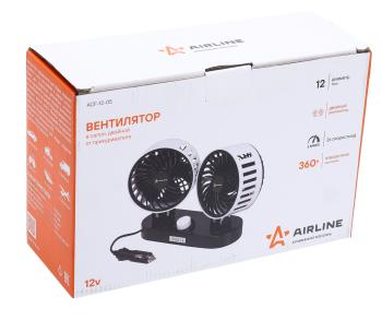 1 239 р. Вентилятор в салон 12V двойной на платформе черно-белый AIRLINE AIRLINE acf-12-05  с доставкой в г. Вологда. Увеличить фотографию 3