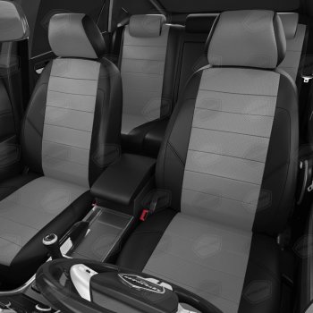 6 499 р. Авточехлы ГАЗель Next (3 высоких) экокожа черно-серые комплект AVTOLIDER AVTOLIDER gz30-0104-ec02  с доставкой в г. Вологда. Увеличить фотографию 2