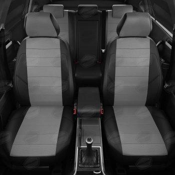 6 499 р. Авточехлы ГАЗель Next (3 высоких) экокожа черно-серые комплект AVTOLIDER AVTOLIDER gz30-0104-ec02  с доставкой в г. Вологда. Увеличить фотографию 3