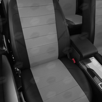 6 499 р. Авточехлы ГАЗель Next (3 высоких) экокожа черно-серые комплект AVTOLIDER AVTOLIDER gz30-0104-ec02  с доставкой в г. Вологда. Увеличить фотографию 4