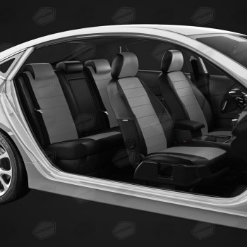 6 499 р. Авточехлы ГАЗель Next (3 высоких) экокожа черно-серые комплект AVTOLIDER AVTOLIDER gz30-0104-ec02  с доставкой в г. Вологда. Увеличить фотографию 5
