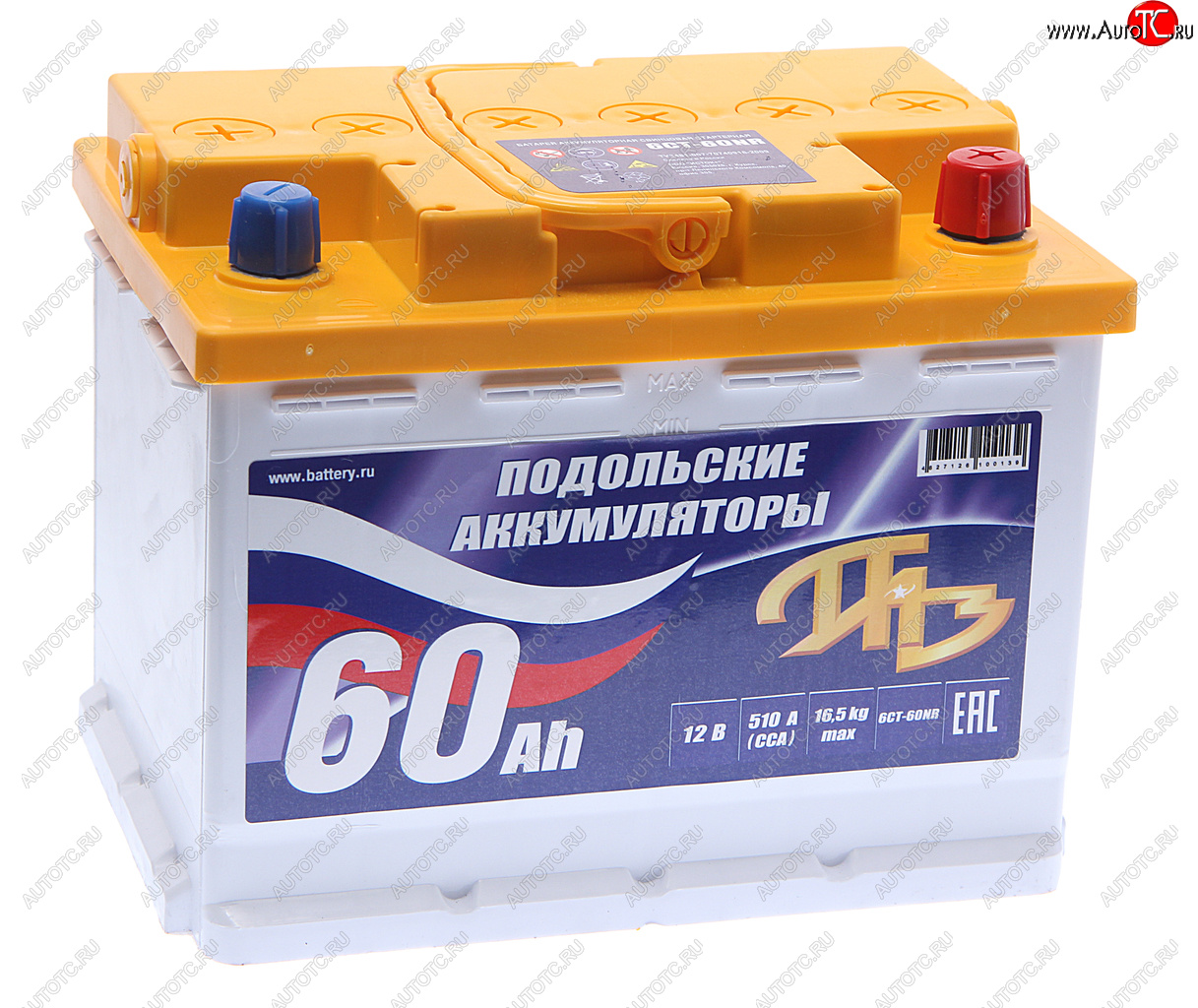 4 849 р. Аккумулятор ПОДОЛЬСК 60Ач обратная полярность ПОДОЛЬСК 6ст60(0)  с доставкой в г. Вологда