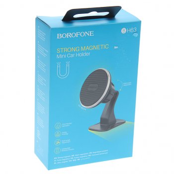 429 р. Держатель телефона универсальный магнитный BOROFONE BOROFONE bh63 black silver  с доставкой в г. Вологда. Увеличить фотографию 3