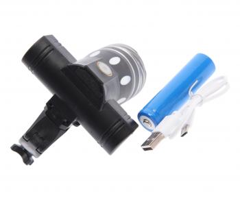 1 039 р. Фонарь велосипедный передний USB кабель с аккумулятором 1200mAh Led NO NAME 234575  с доставкой в г. Вологда. Увеличить фотографию 2