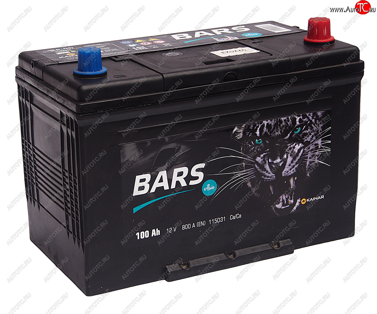 11 349 р. Аккумулятор BARS Asia 100Ач обратная полярность BARS 6ст100(0) 115d31l  с доставкой в г. Вологда