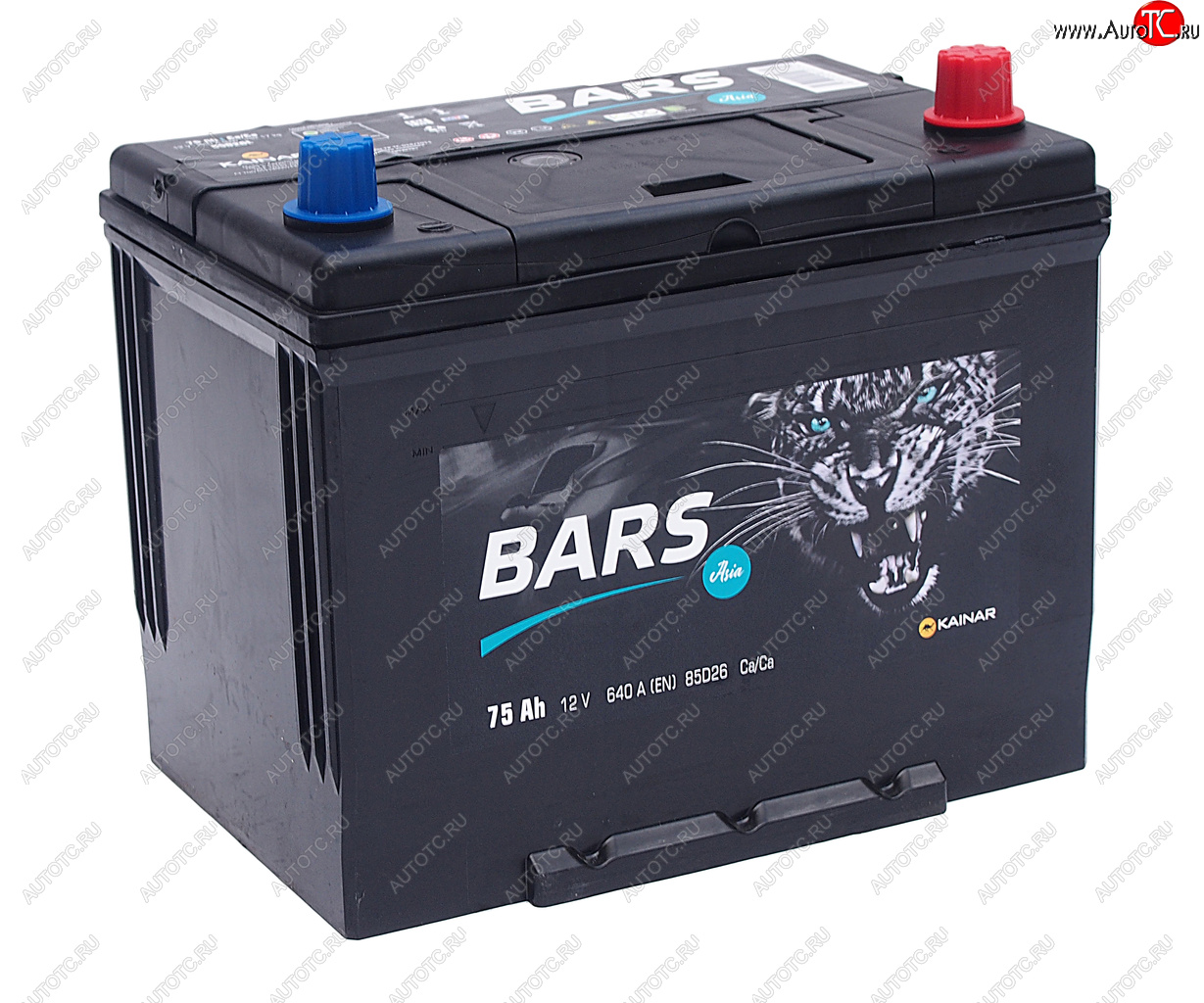 8 999 р. Аккумулятор BARS Asia 75Ач обратная полярность BARS 6ст75(0) 85d26l  с доставкой в г. Вологда