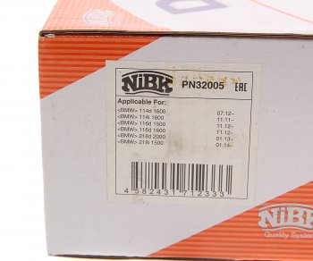 4 849 р. Колодки тормозные передние (4шт.) NIBK BMW 3 серия F30 седан дорестайлинг (2012-2015)  с доставкой в г. Вологда. Увеличить фотографию 3