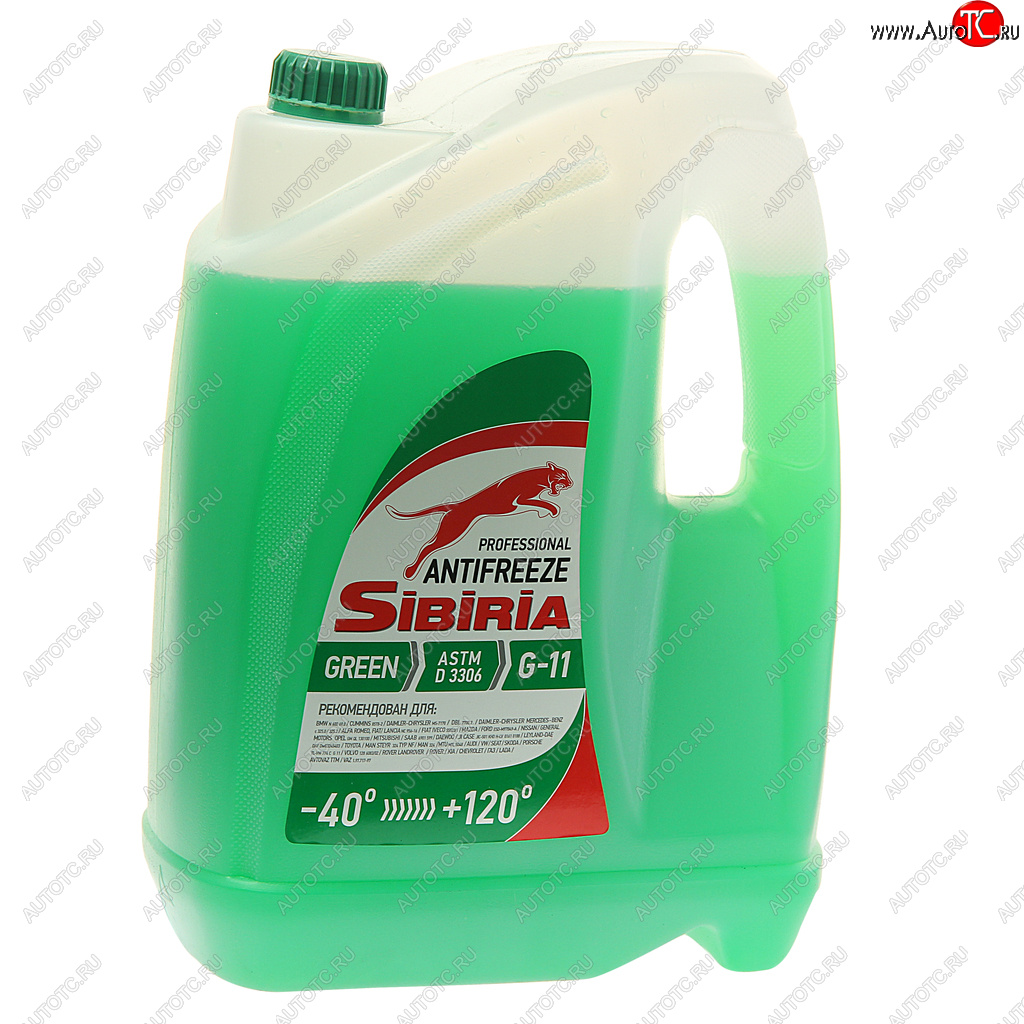1 499 р. Антифриз зеленый -40C 10кг G11 SIBIRIA SIBIRIA 800090  с доставкой в г. Вологда