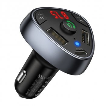 Устройство зарядное в прикуриватель с трансмиттером (bluetooth,hands free) HOCO HOCO e51 black