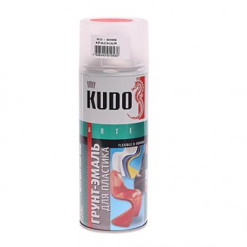 Грунт-эмаль для пластика красный RAL 3020 аэрозоль 520мл KUDO KUDO ku-6006