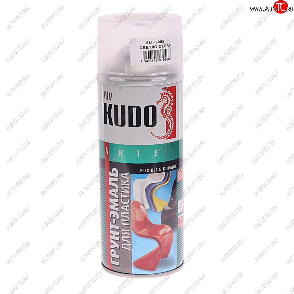319 р. Грунт-эмаль для пластика светло-серый RAL 7035 аэрозоль 520мл KUDO KUDO ku-6005  с доставкой в г. Вологда
