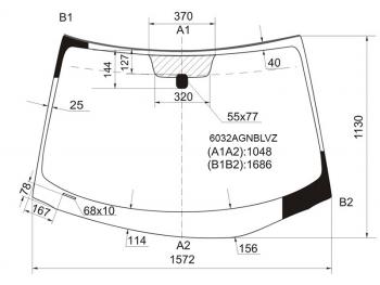 Стекло лобовое (Молдинг) Nissan Murano 02-08 FUYAO 6032AGNBLVZ