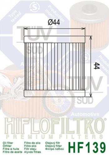 449 р. Фильтр масляный мото SUZUKI HIFLO FILTRO HIFLO FILTRO hf139  с доставкой в г. Вологда. Увеличить фотографию 2
