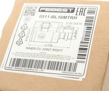 6 599 р. ШРУС внутренний MAZDA 3 (03-09) правый FEBEST FEBEST 0511-bl16mtrh  с доставкой в г. Вологда. Увеличить фотографию 4