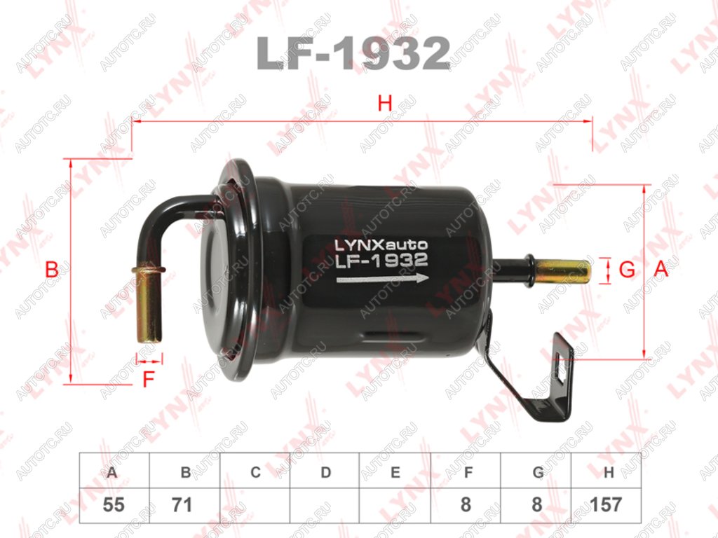 1 429 р. Фильтр топливный TOYOTA Land Cruiser Prado LYNX LYNX lf1932  с доставкой в г. Вологда