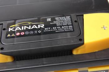 7 449 р. Аккумулятор KAINAR 62Ач обратная полярность KAINAR 6ст62(0)  с доставкой в г. Вологда. Увеличить фотографию 2