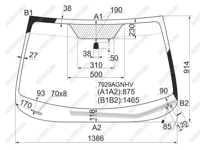 7 249 р. Стекло лобовое (Обогрев щеток) Subaru Impreza 07-12  Impreza WRX 07-14  Impreza WRX STI 07-14 FUYAO 7932AGNHV  с доставкой в г. Вологда